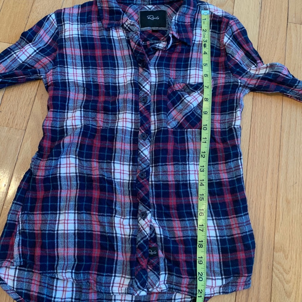 Rails Long Sleeve Plaid Button Down Size Xs - image 6